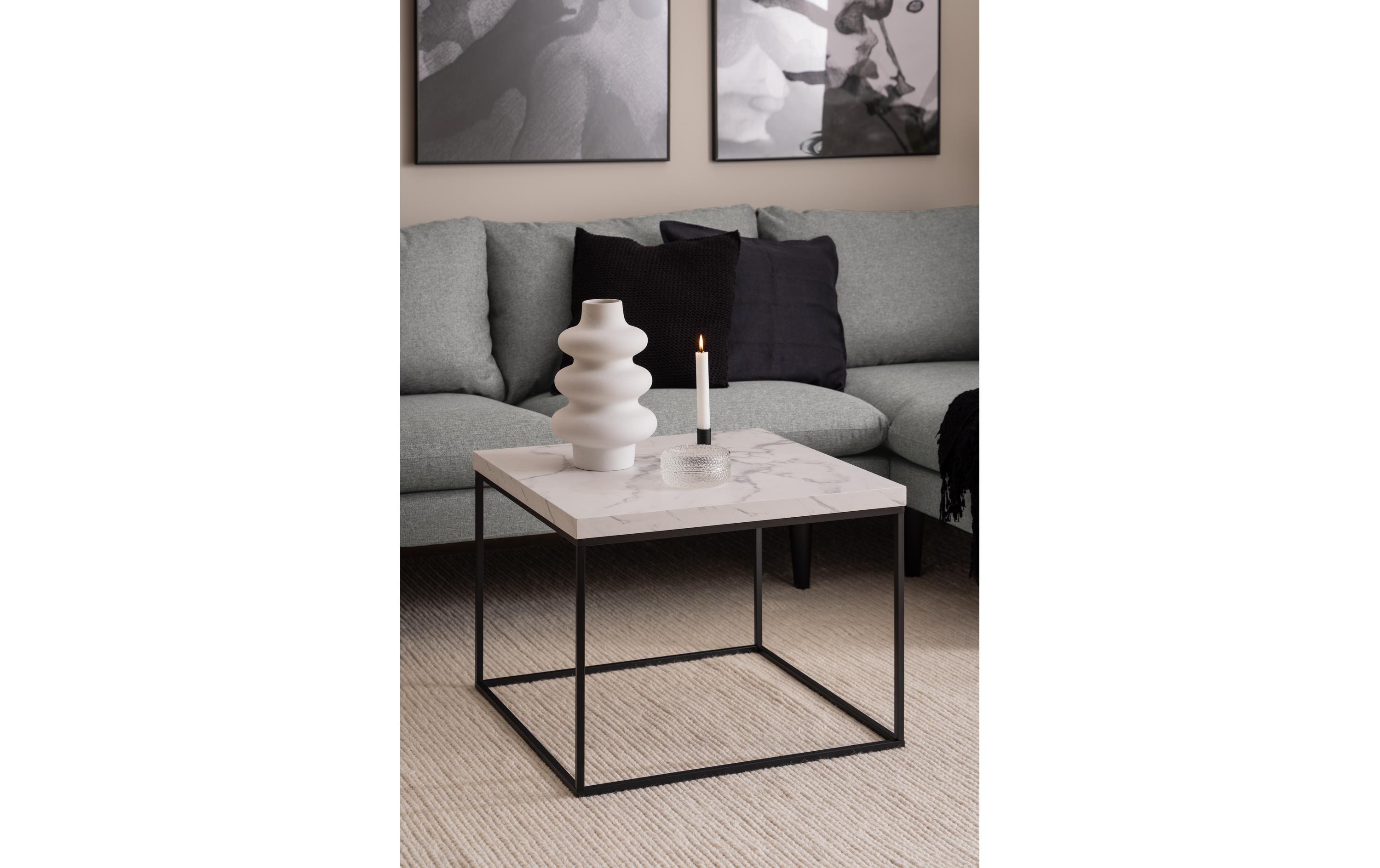 AC Design Couchtisch Barossa 60 x 60 x 45 cm, Schwarz/Weiss