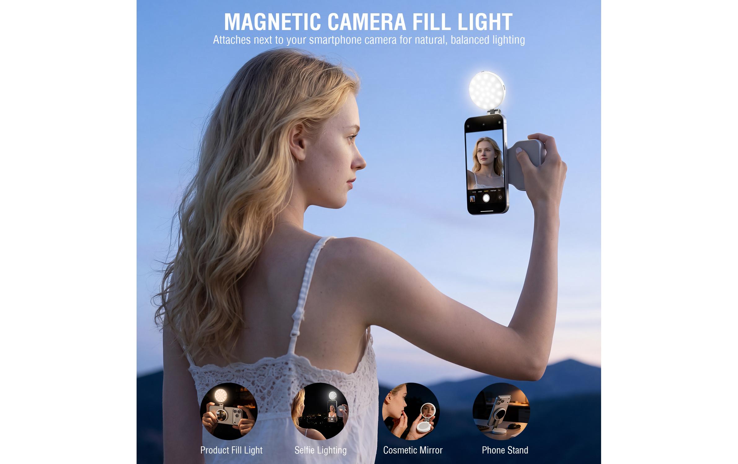 4smarts Smartphone Kameragriff, Fill Light, Fernauslöser, Magnetisch