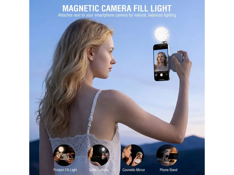 4smarts Smartphone Kameragriff, Fill Light, Fernauslöser, Magnetisch 4smarts Smartphone Kameragriff, Fill Light, Fernauslöser, Magnetisch