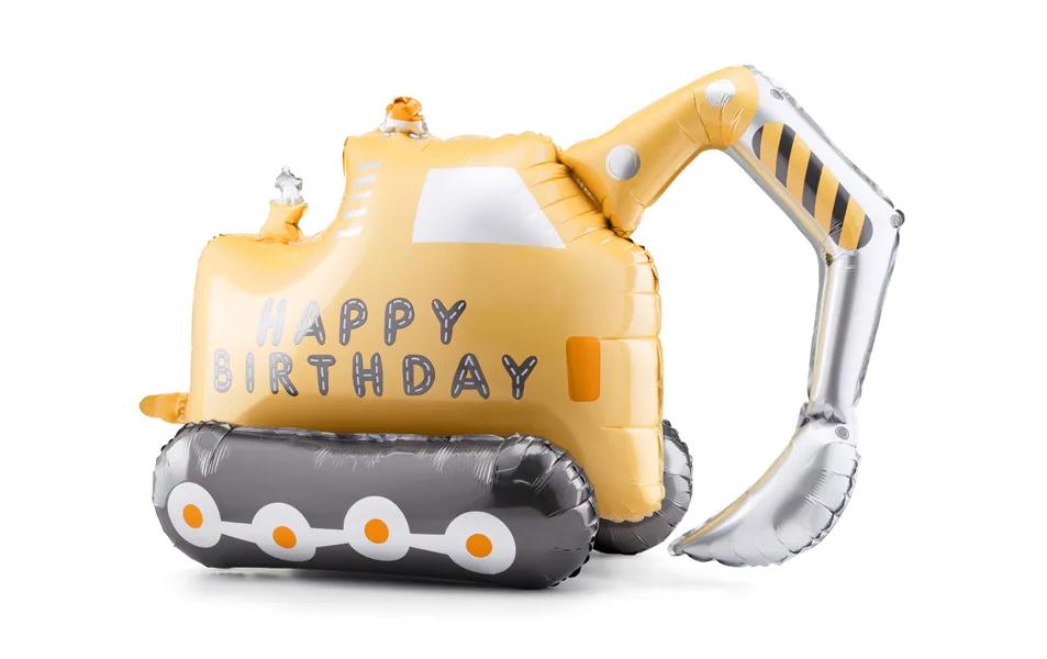Partydeco Folienballon Bagger inkl. Strohhalm 49 x 76.5 cm, 1 Stück