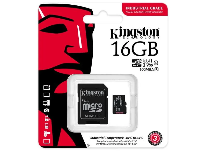 Kingston microSDHC-Karte Industrial UHS-I 16 GB Kingston microSDHC-Karte Industrial UHS-I 16 GB