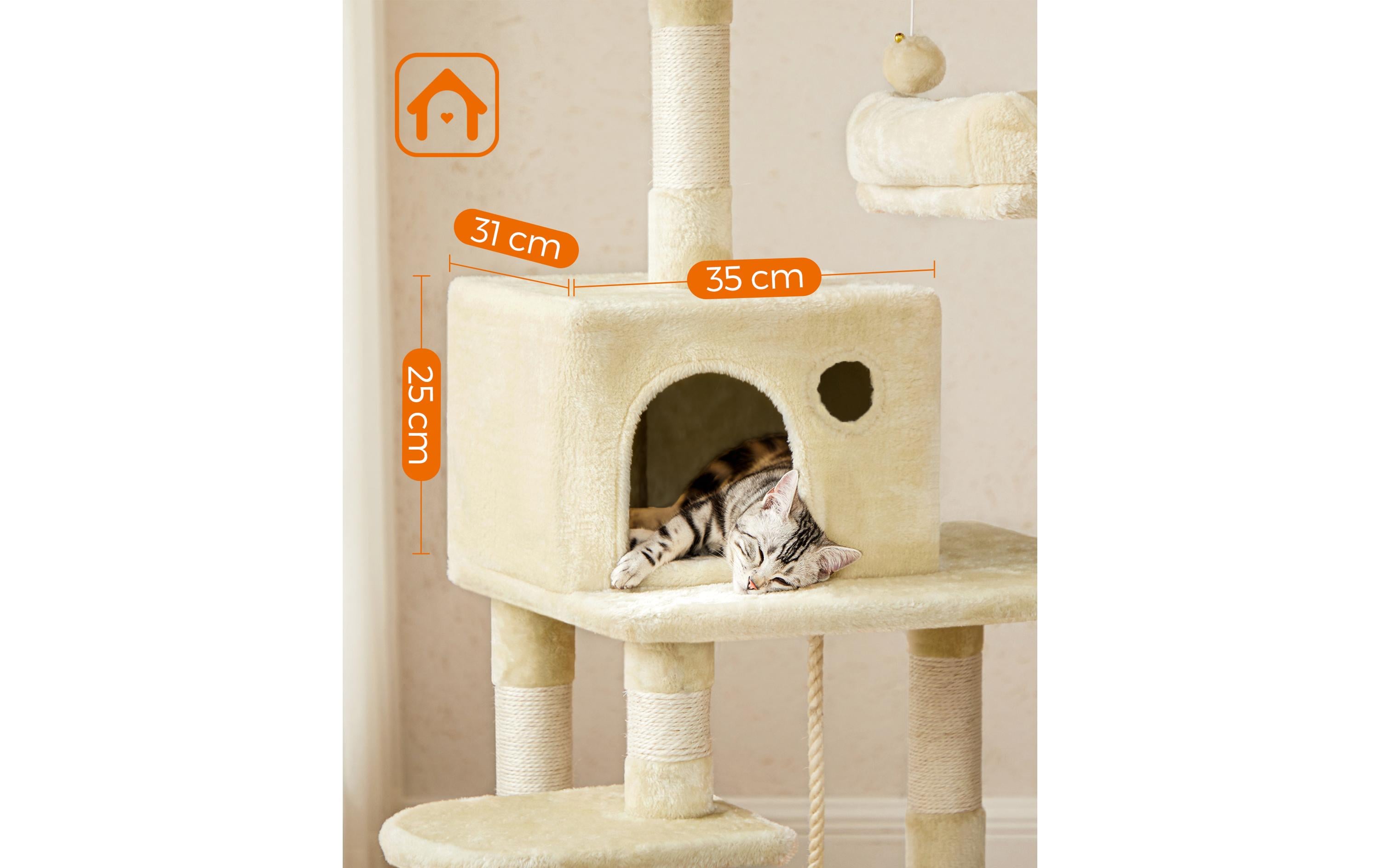 Feandrea Kratzbaum mit Hängematte 143 cm, Beige