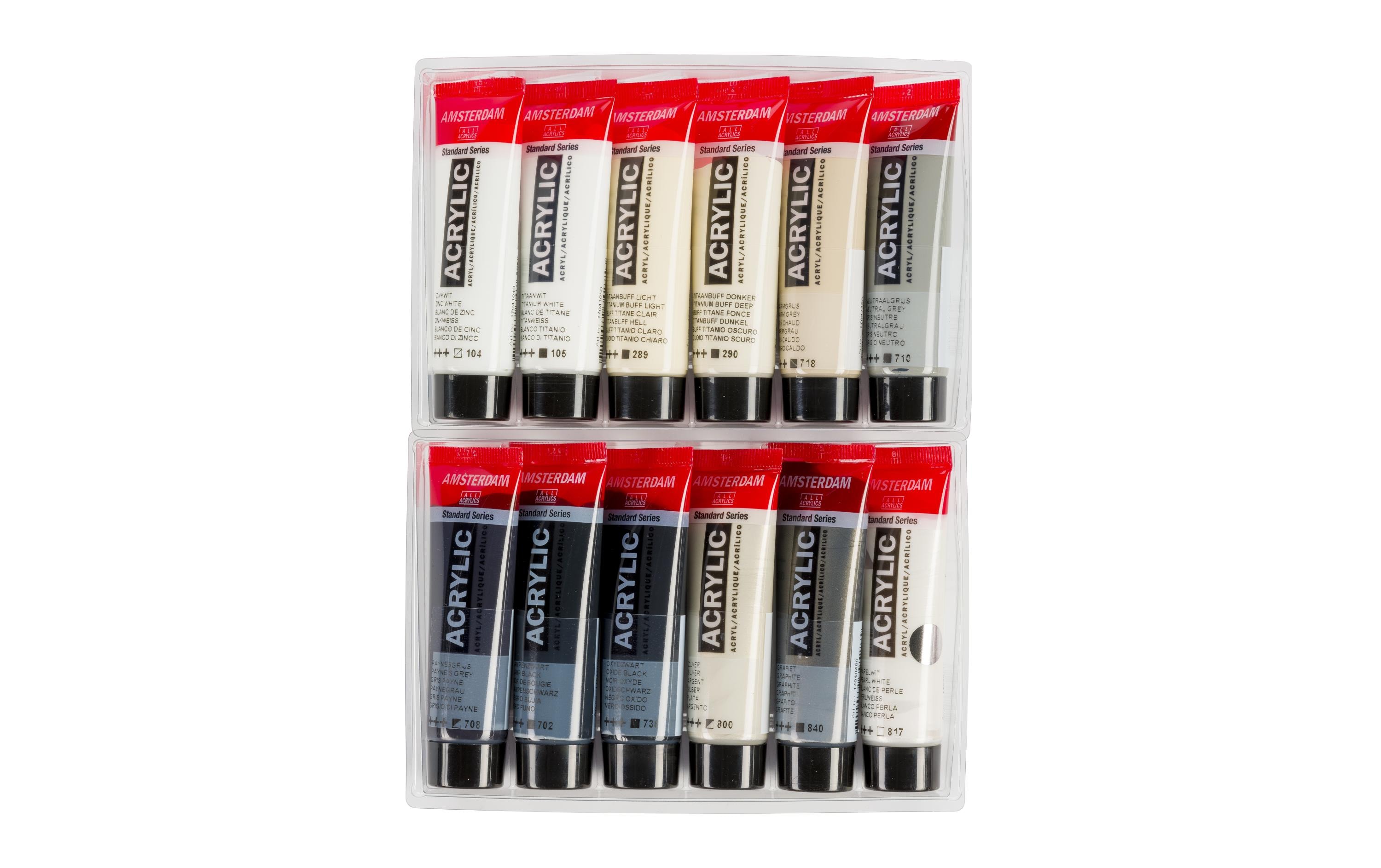 Amsterdam Acrylfarbe Greys 12 Tuben à 20 ml