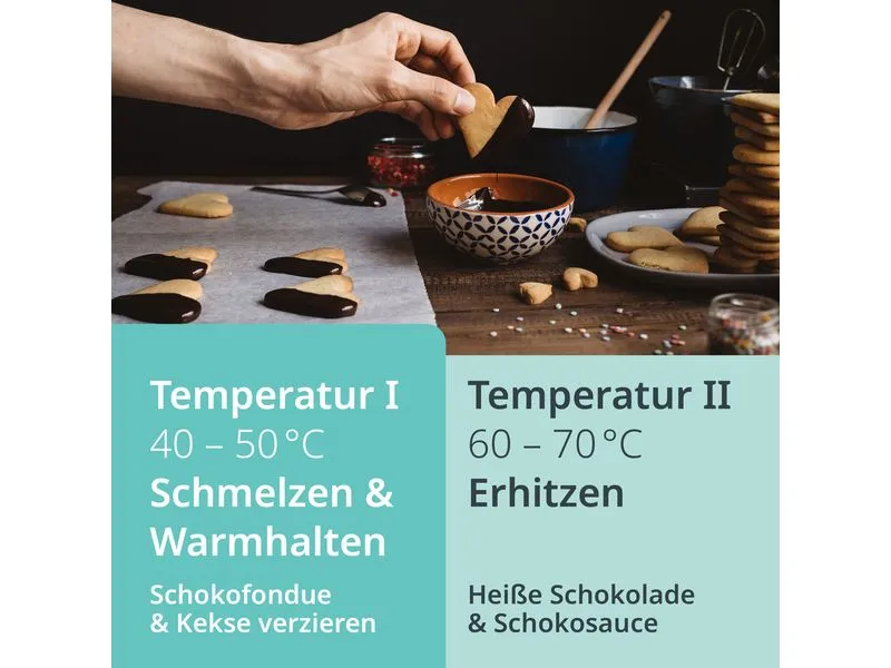 ADE Schokoladenfondue-Set KG2352 10 Teile, Schwarz