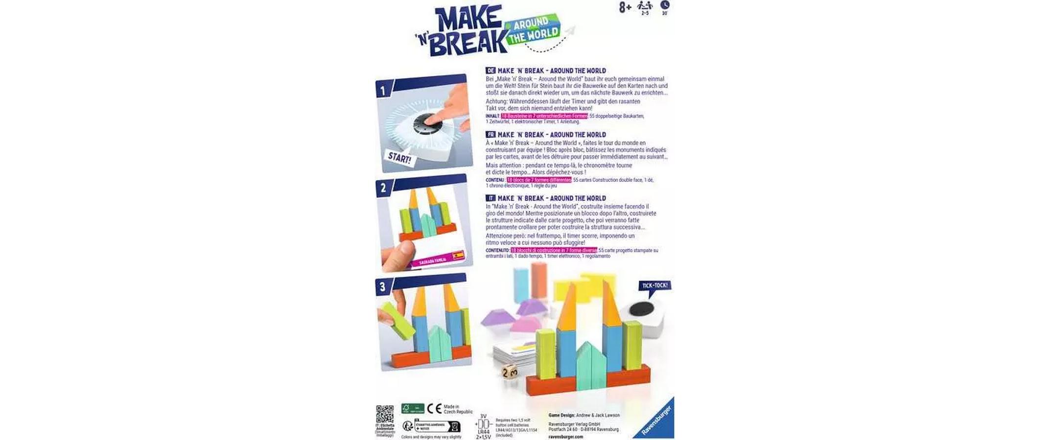 Ravensburger Familienspiel Make n Break – Around the World