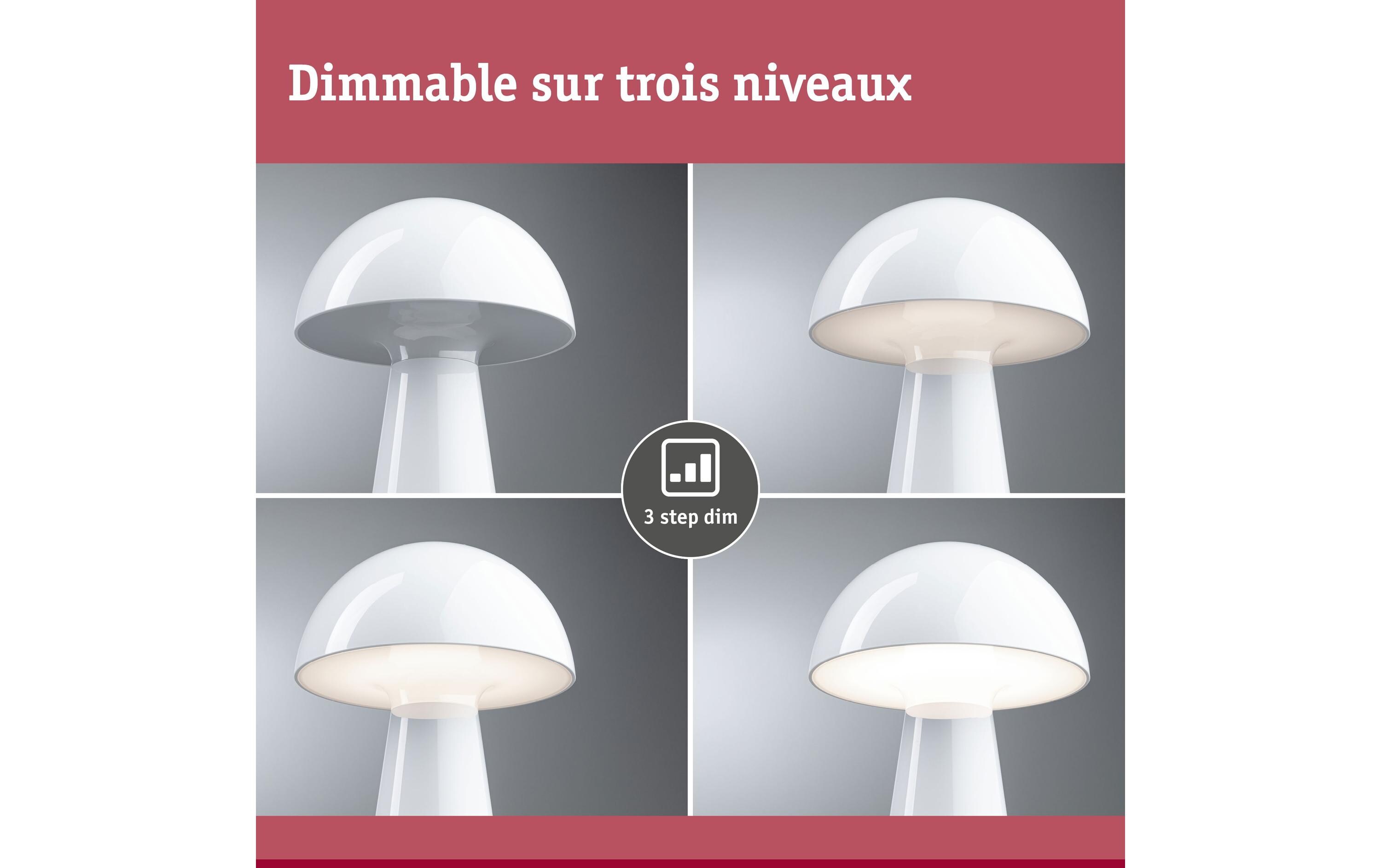 Paulmann Akkuleuchte Onzo 3-Step-Dim IP44 2700K Weiss