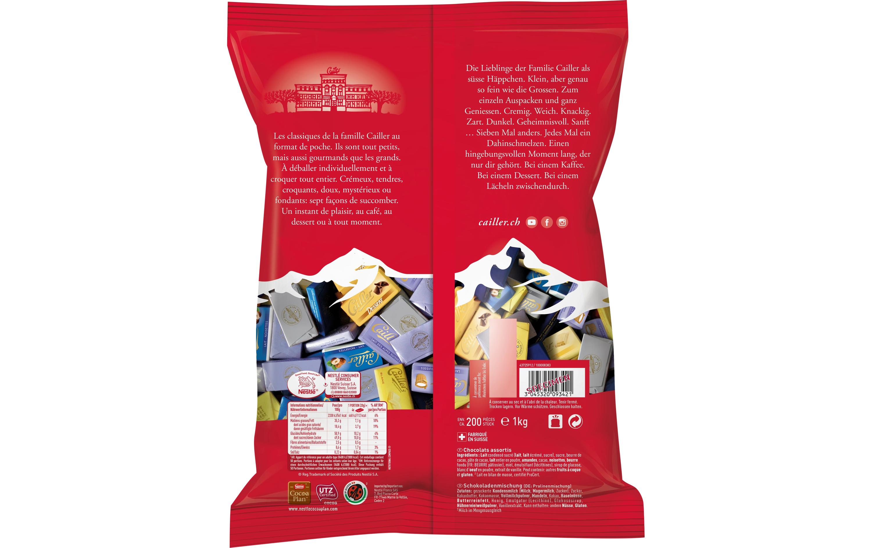 Cailler Schokolade Napolitains 7 Variétés 1 kg