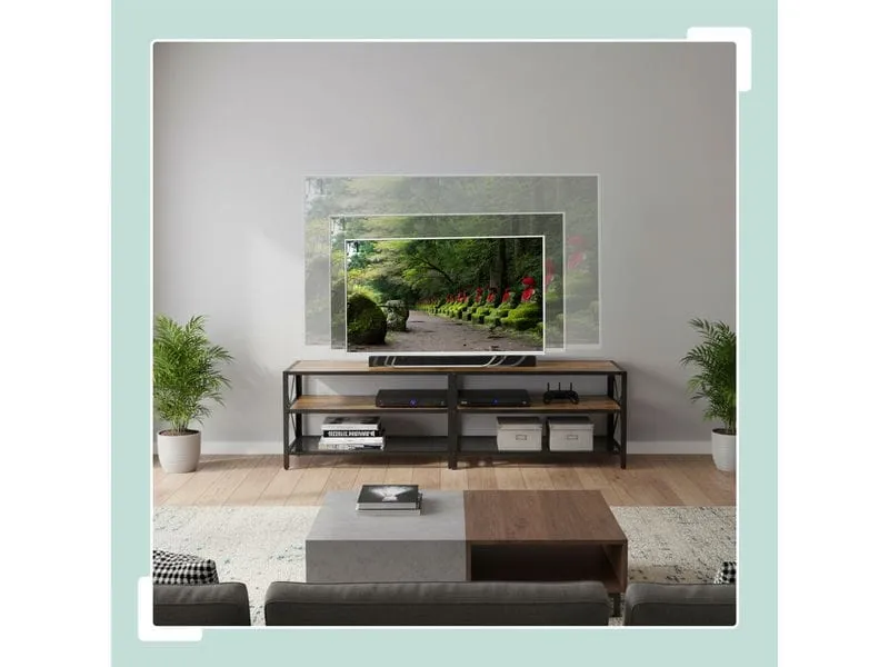 relaxdays für 75 Zoll TV 52 x 180 cm Schwarz