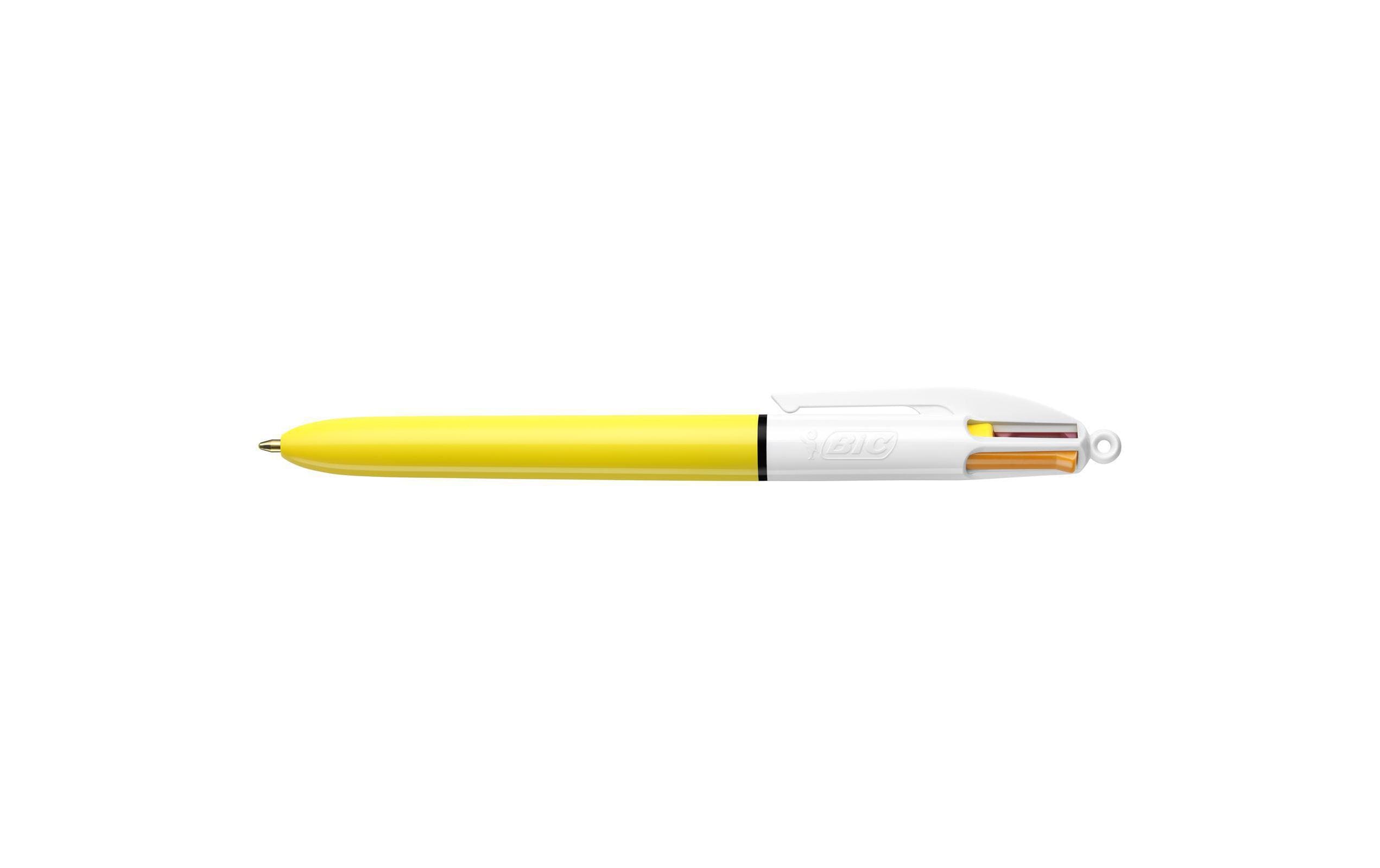 BIC Mehrfarbenkugelschreiber 4 Colours Sun 0.4 mm, Gelb