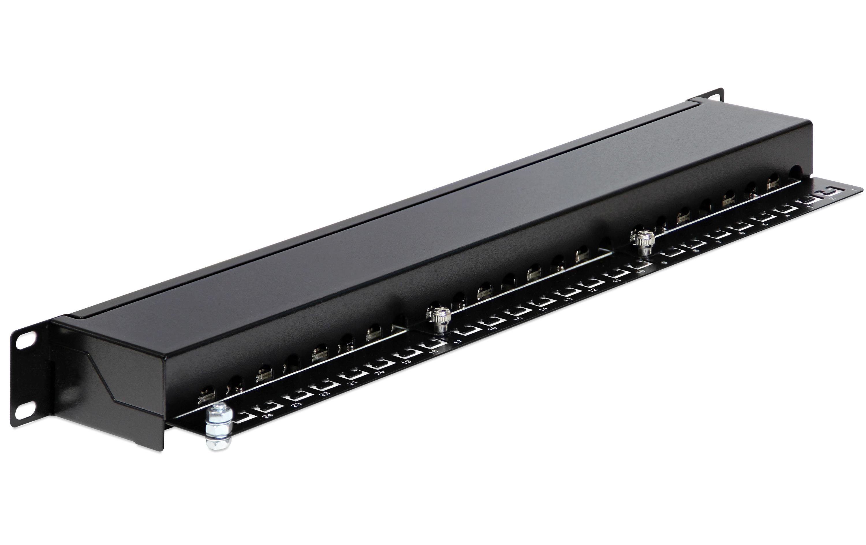 Delock Patchpanel 24 Port Cat.6 19 Rack Schwarz Delock Patchpanel 24 Port Cat.6 19 Rack Schwarz