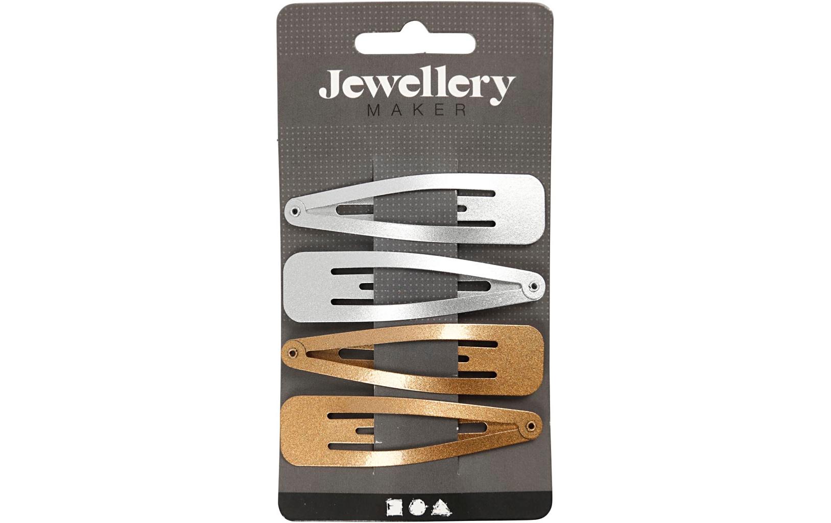 Creativ Company Haarspange Gold/Silber 6.6 x 1.7 cm, 4 Stück