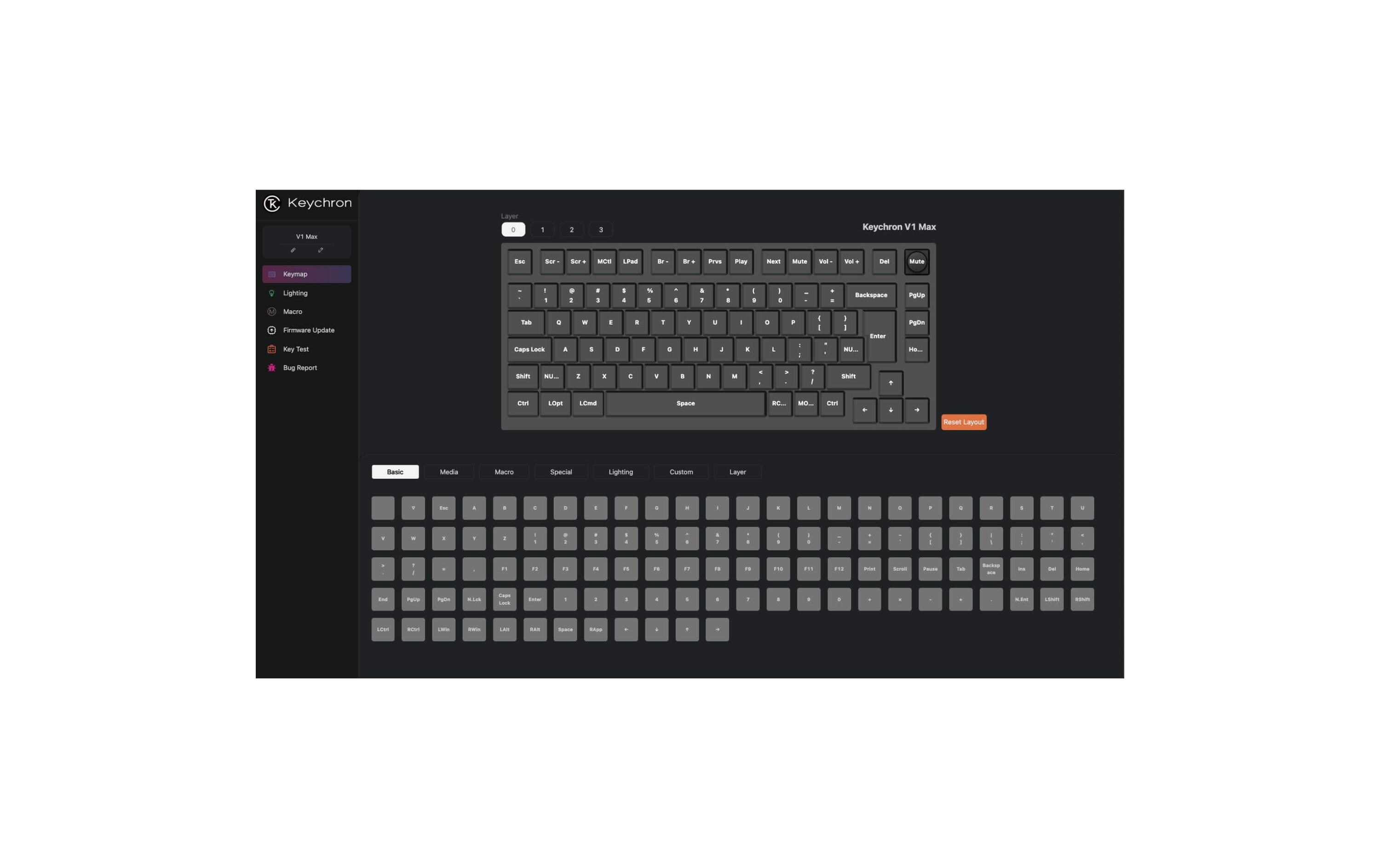 Keychron Gaming-Tastatur V1 Max Black Red Switch