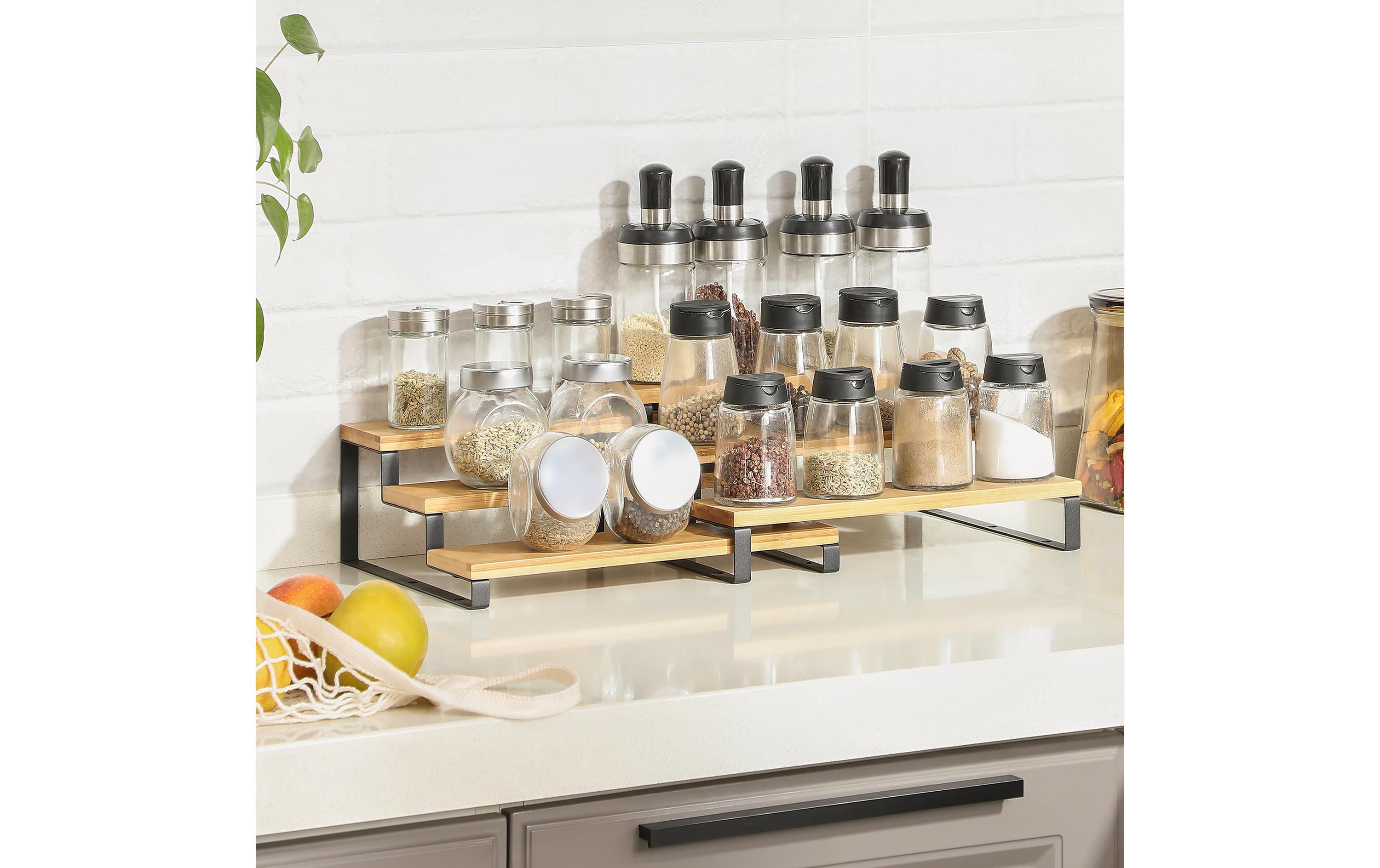 Songmics Küchenregal 2 Stück, Nature/Schwarz