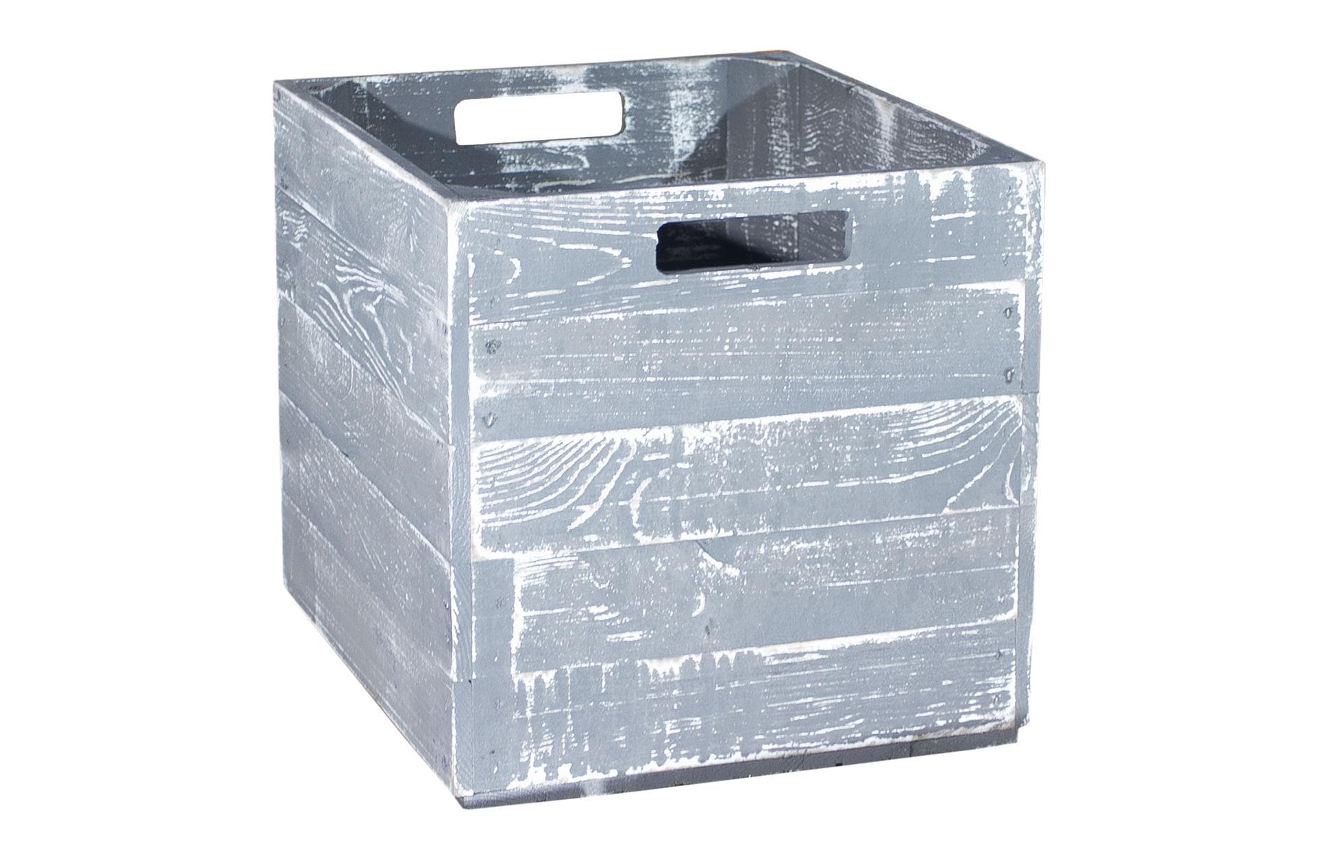 Holz Zollhaus Aufbewahrungskiste Vintage 33 x 38 cm, Grau