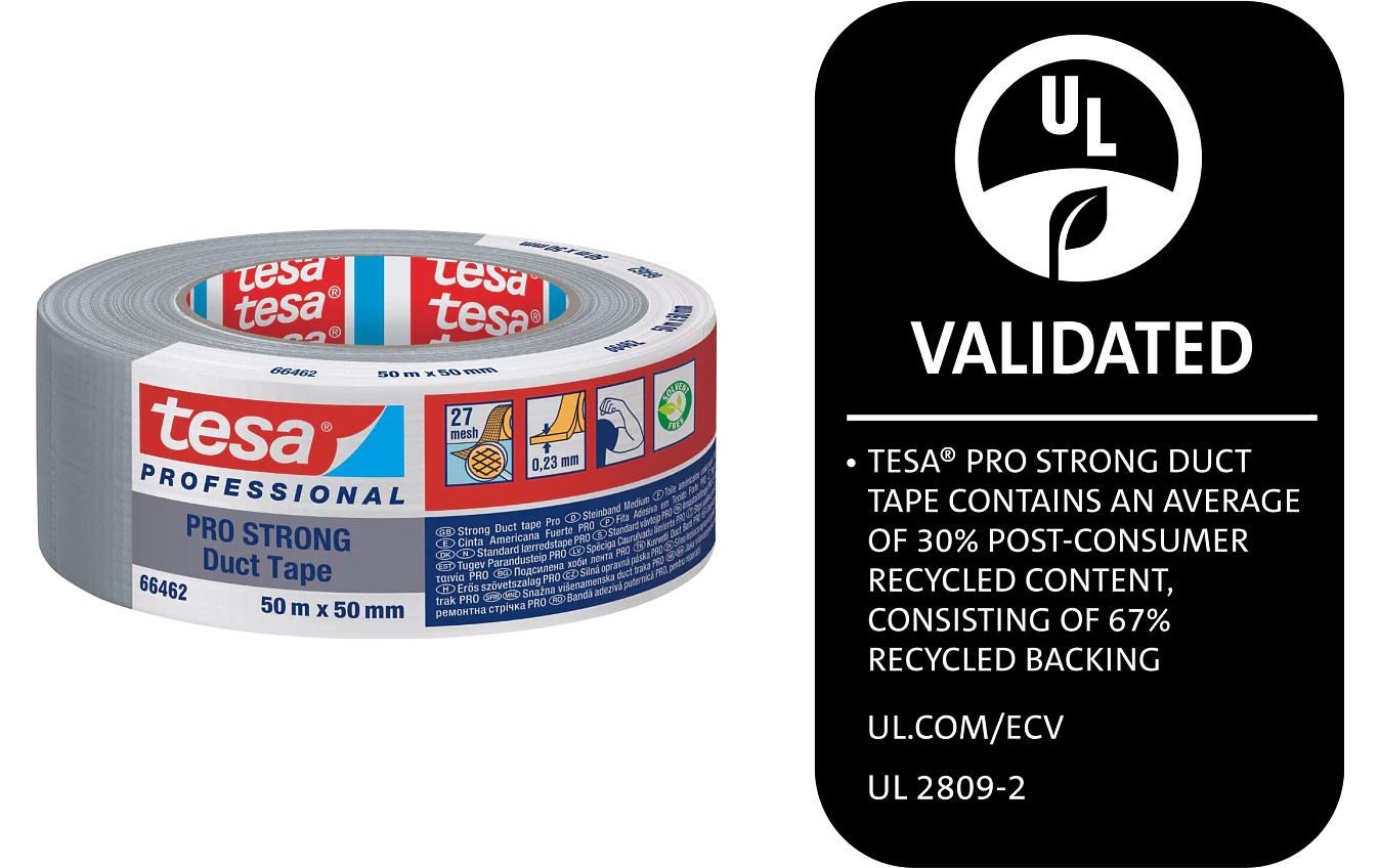 tesa Klebeband Pro Strong Duct Tape Grau, 50 m x 50 mm