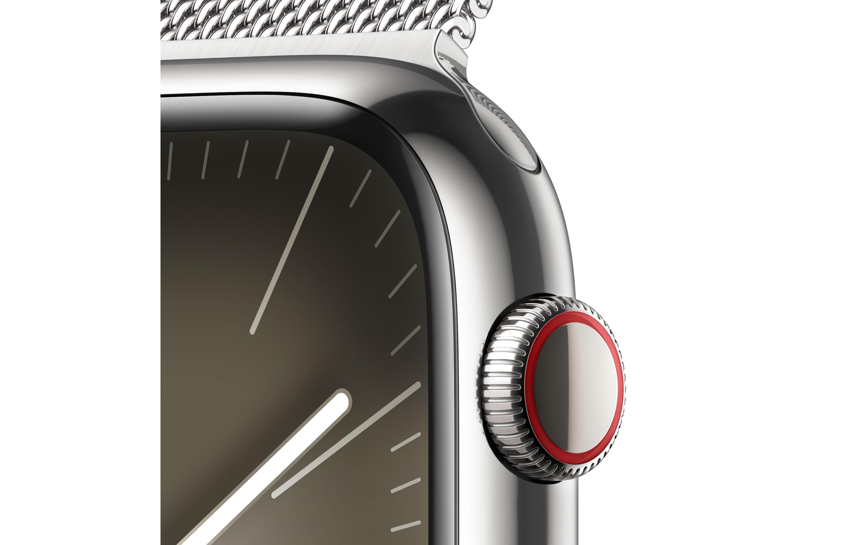 Apple Watch Series 9 45 mm LTE Silber Milanaise Loop