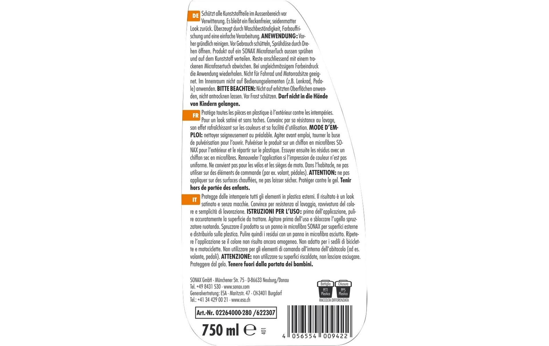 Sonax XTREME Ceramic Kunststoffversiegelung 750 l