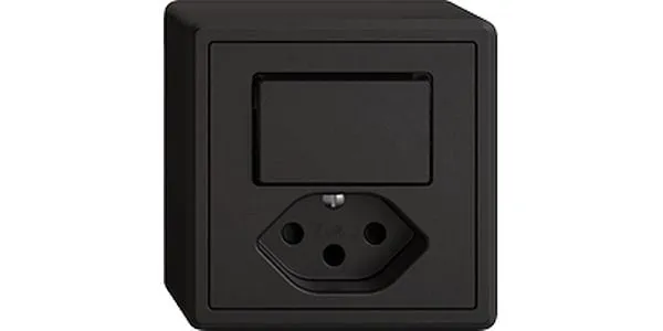 Feller EDIZIOliv Kleinkombi AP 1xT13-1xS3 Schwarz Feller EDIZIOliv Kleinkombi AP 1xT13-1xS3 Schwarz