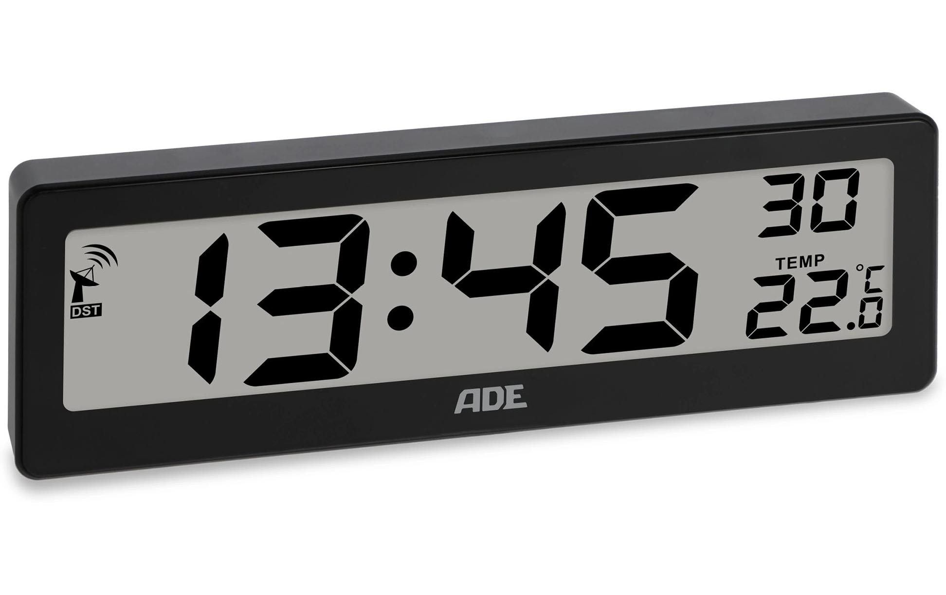 ADE Digitale DCF-Funkuhr Schwarz