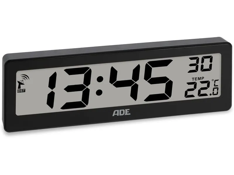 ADE Digitale DCF-Funkuhr Schwarz ADE Digitale DCF-Funkuhr Schwarz