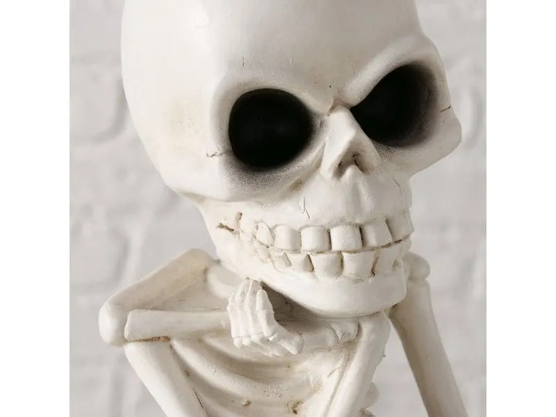 Boltze Aufsteller Skull 17 cm, Weiss