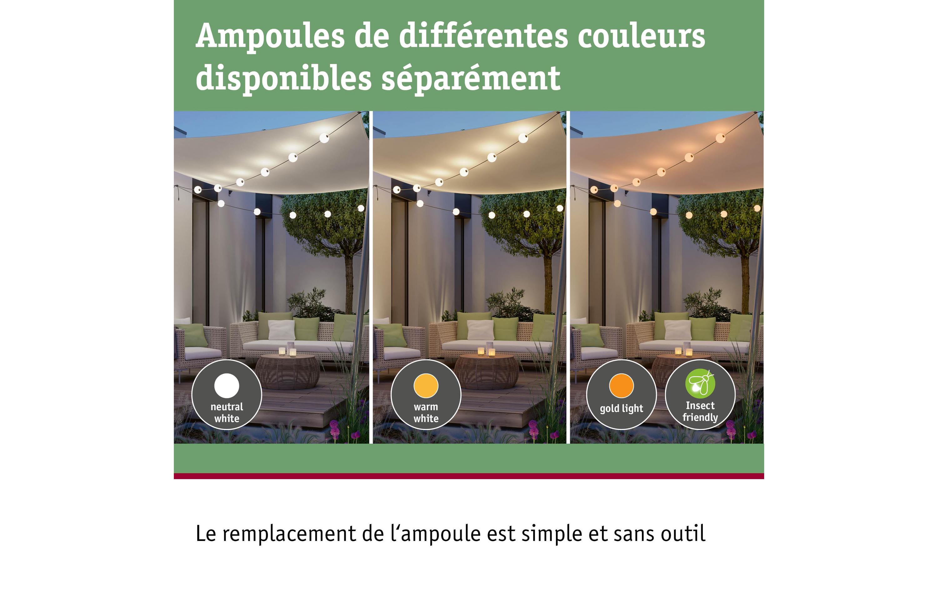 Paulmann LED Lichterkette Plug & Shine Naima 5.88 m, WW, Schwarz