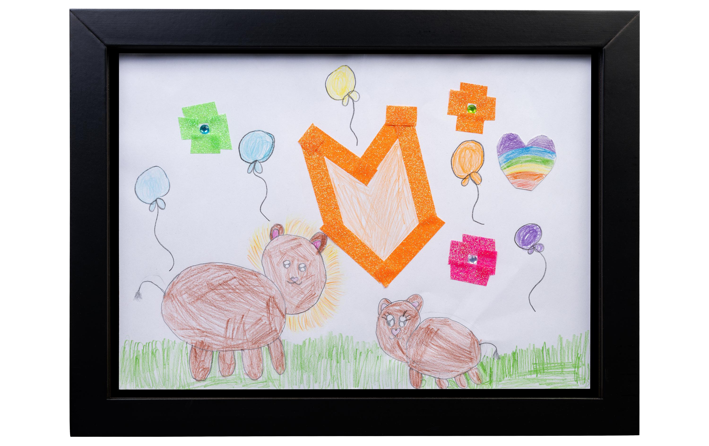 COCON Bilderrahmen für Kinderzeichnungen 35 x 26 x 5 cm, Schwarz