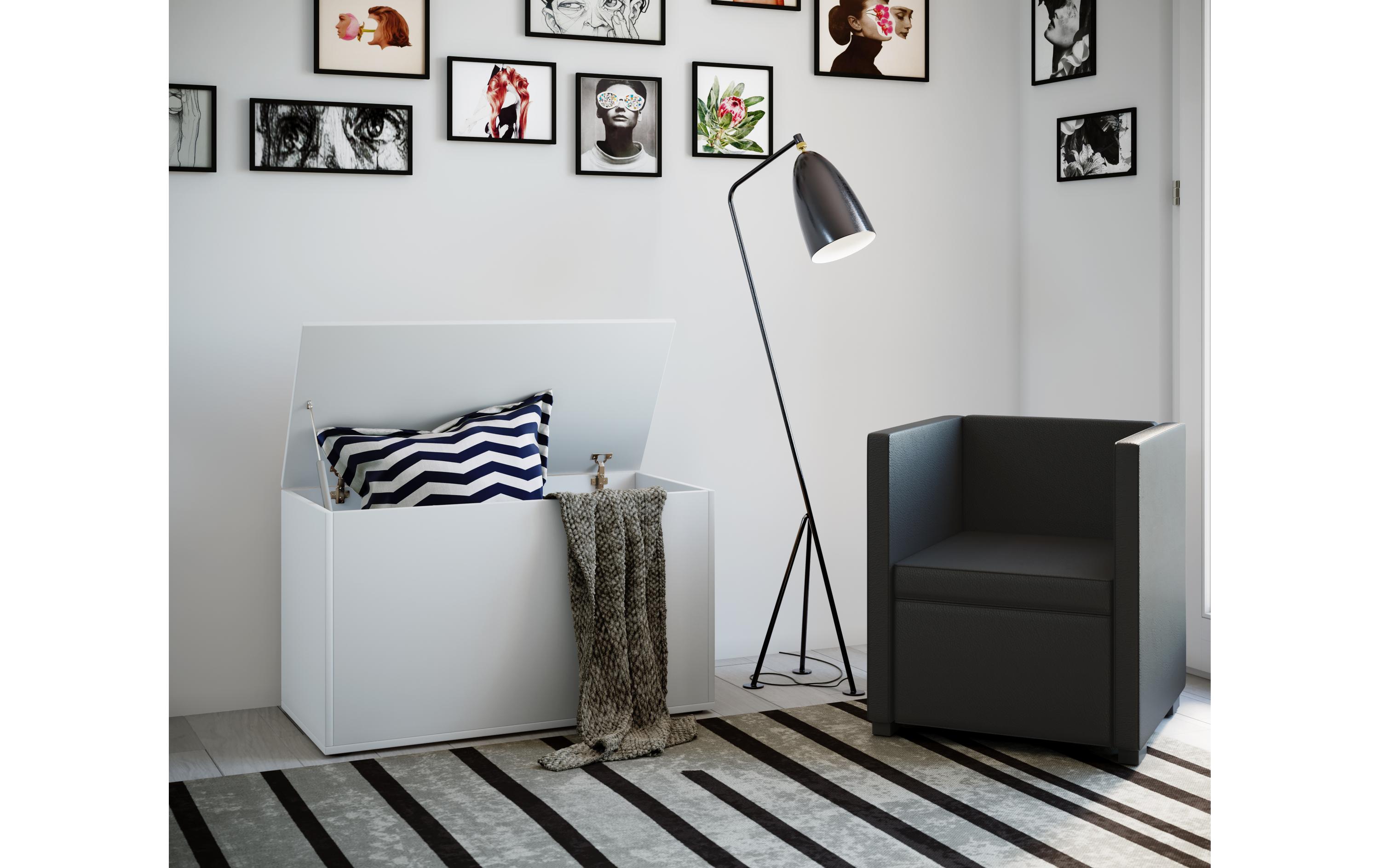 VCM Sitztruhe Bendola 82 x 49 cm, Weiss