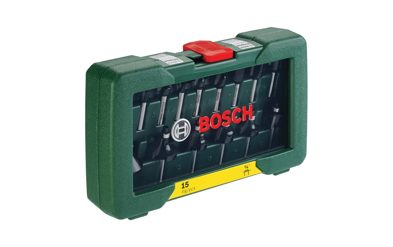 Bosch Fräserset HM 1/4, 15-teilig