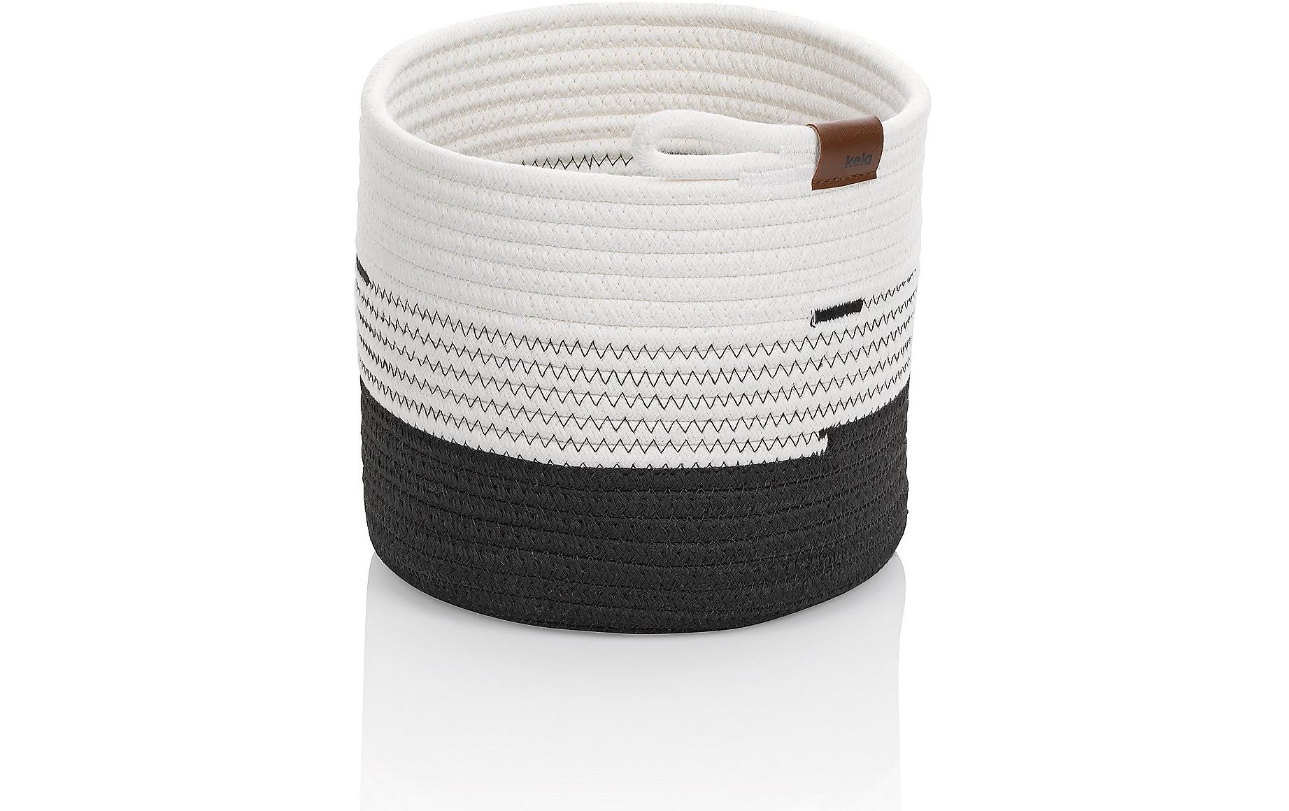Kela Aufbewahrungskorb Hedda 23 x 20 cm, Schwarz/Weiss