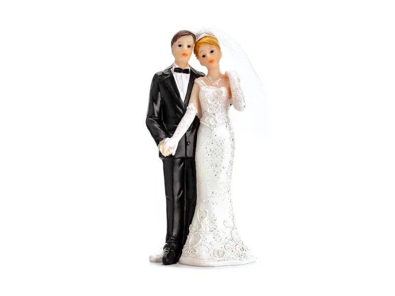 Partydeco Kuchen-Topper Figur Brautpaar Weiss/Schwarz Partydeco Kuchen-Topper Figur Brautpaar Weiss/Schwarz