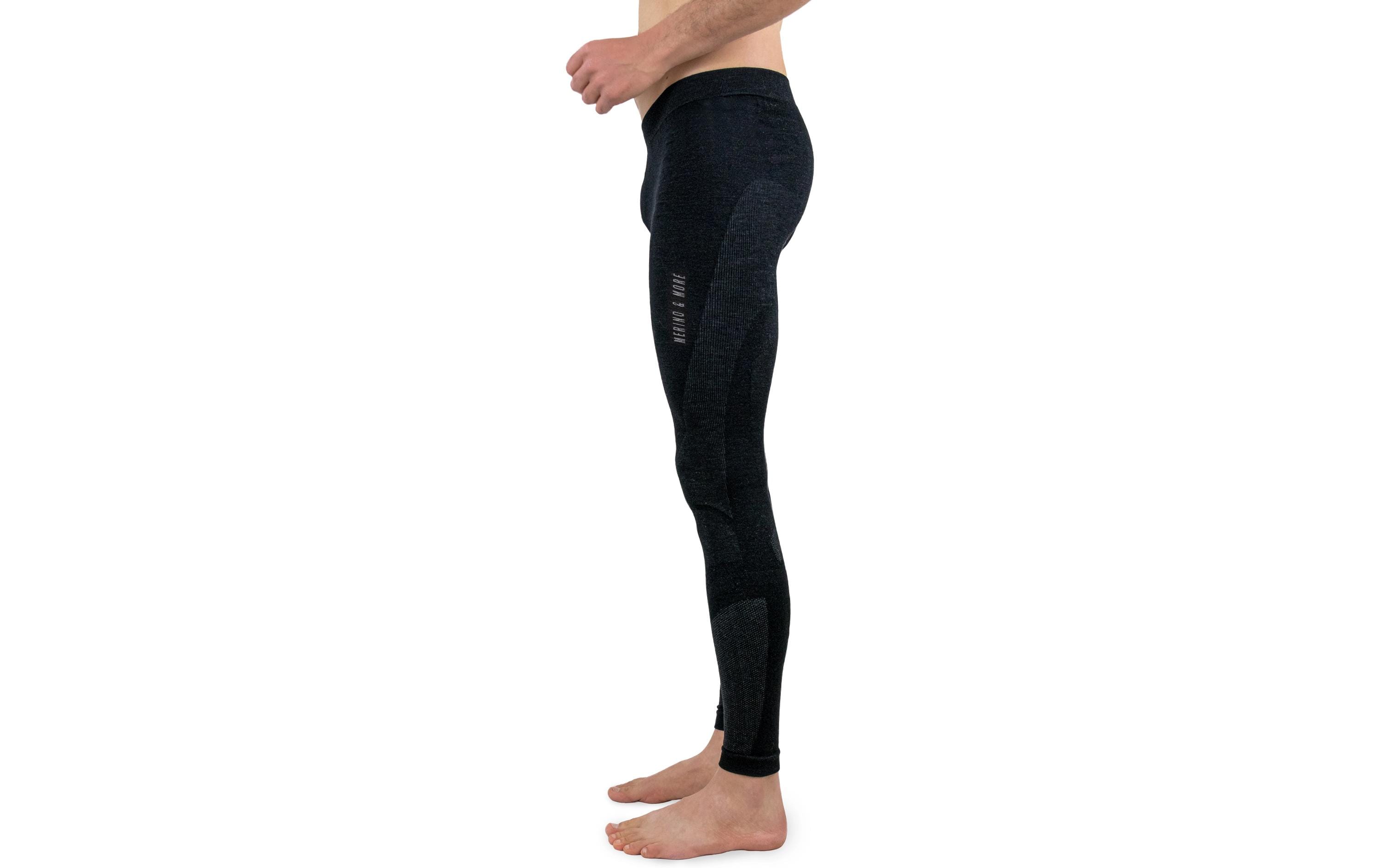 Merino & More Herren Funktionsunterhose lang L, Schwarz