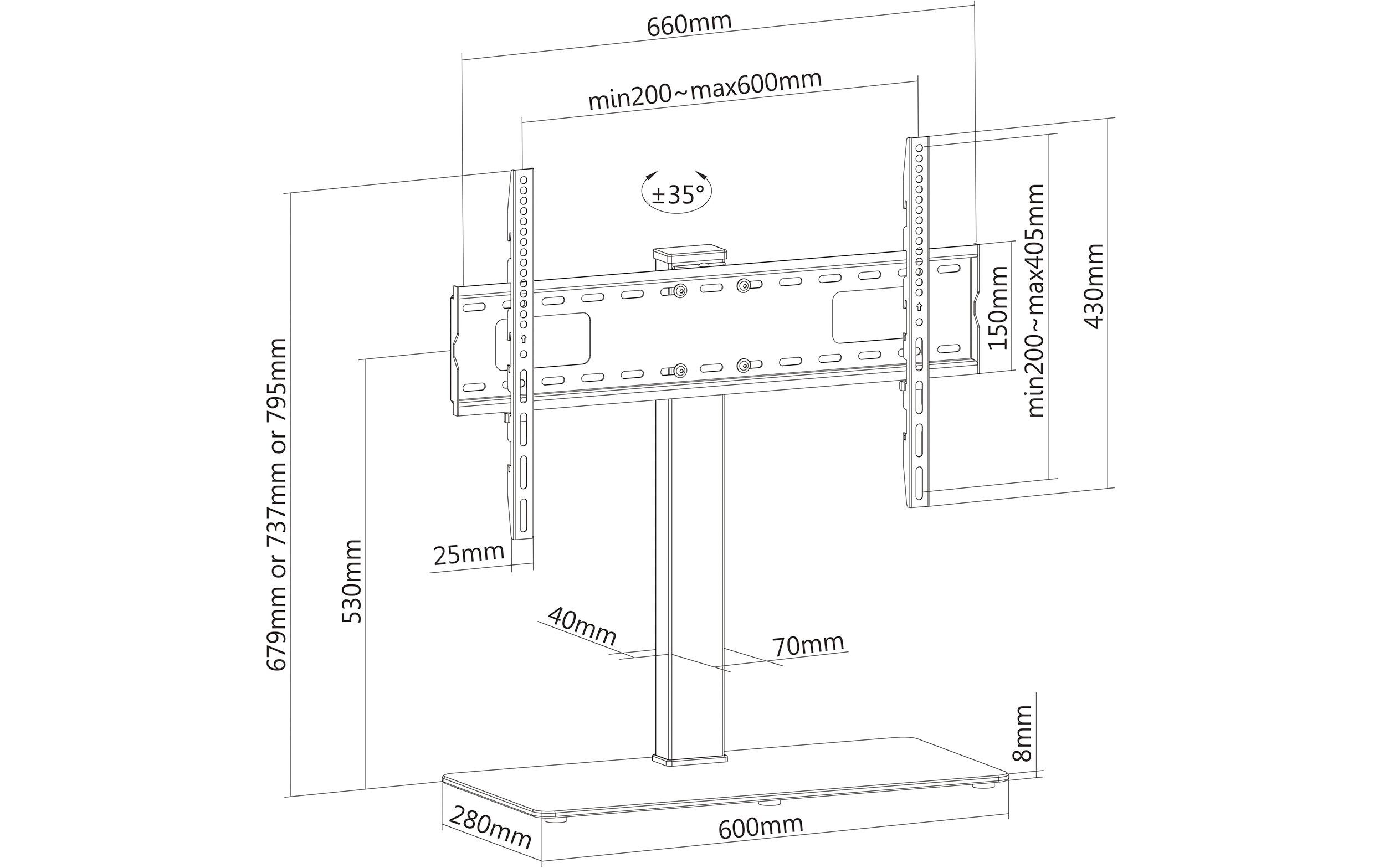 PureMounts Tischständer PM-TVS-30 Schwarz