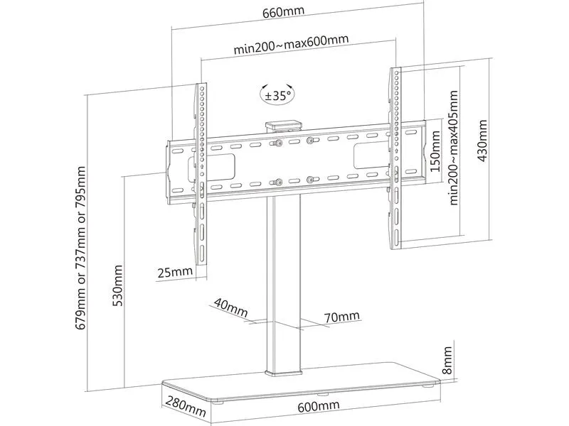 PureMounts Tischständer PM-TVS-30 Schwarz PureMounts Tischständer PM-TVS-30 Schwarz