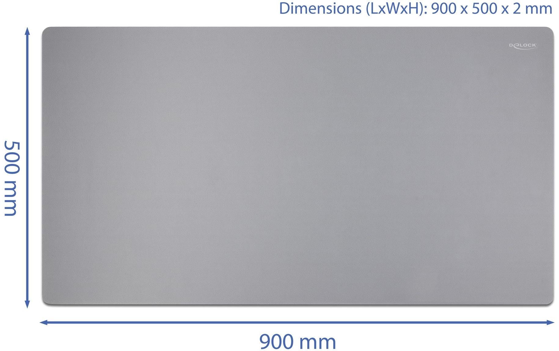 Delock Mausmatte 900 x 500 x 2 mm Grau Delock Mausmatte 900 x 500 x 2 mm Grau