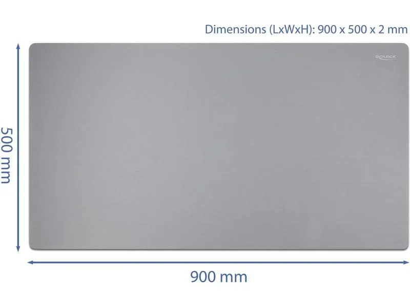 Delock Mausmatte 900 x 500 x 2 mm Grau