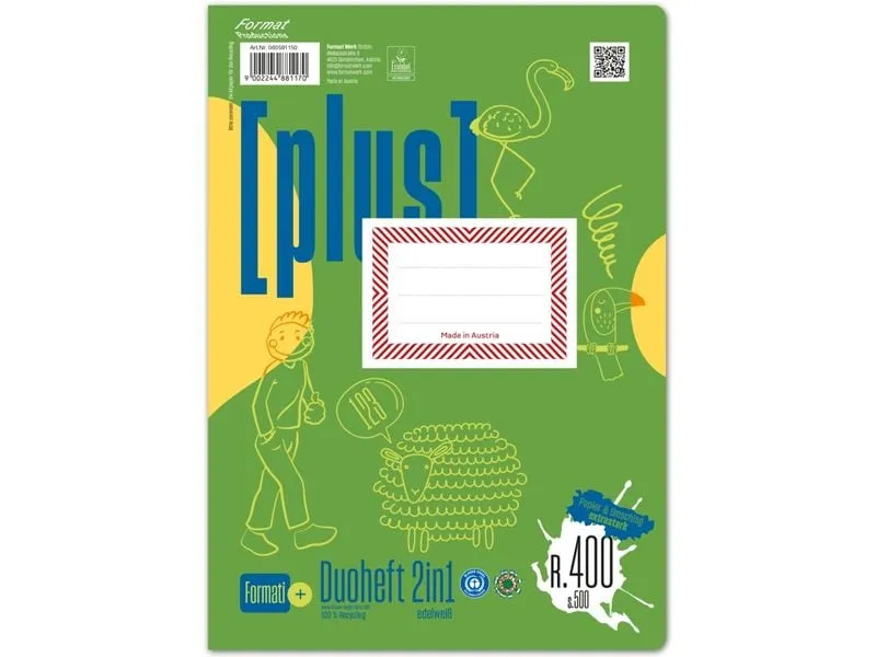 Formati Duoheft plus 2 in 1, A4, 20 Blatt Formati Duoheft plus 2 in 1, A4, 20 Blatt