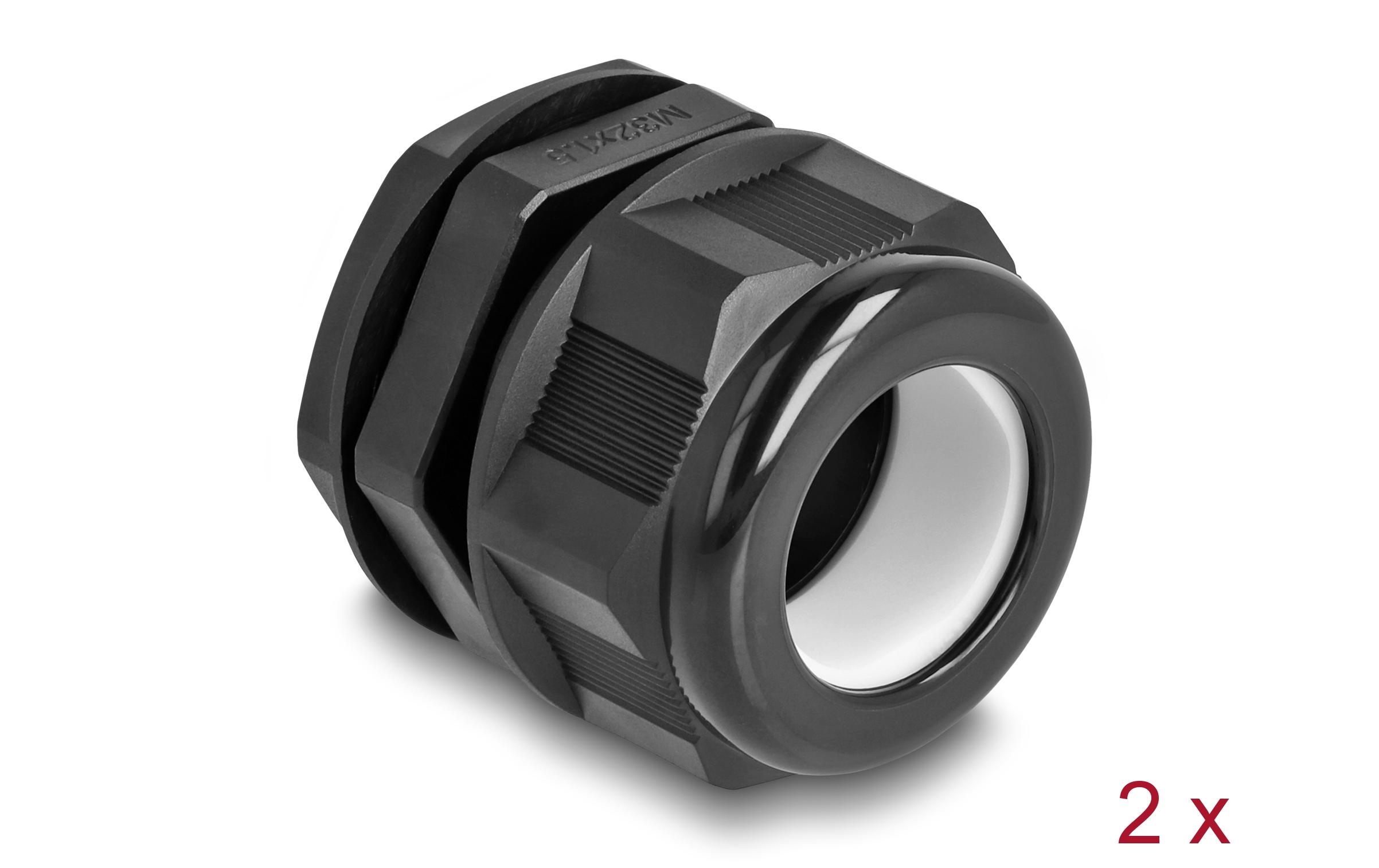 Delock Kabelverschraubung M32, schwarz 2 Stück Delock Kabelverschraubung M32, schwarz 2 Stück