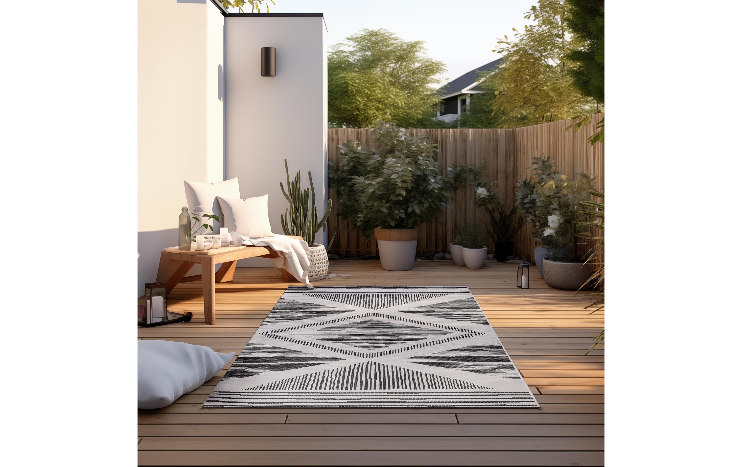 Elle Decoration Teppich Rhombus 80 x 150 cm, Black