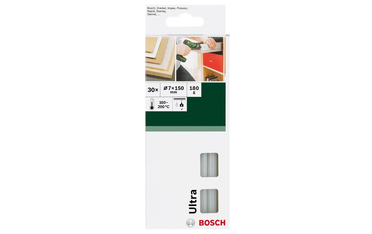 Bosch Schmelzkleber Ultra 7 mm, Transparent, 30 Stück Bosch Schmelzkleber Ultra 7 mm, Transparent, 30 Stück
