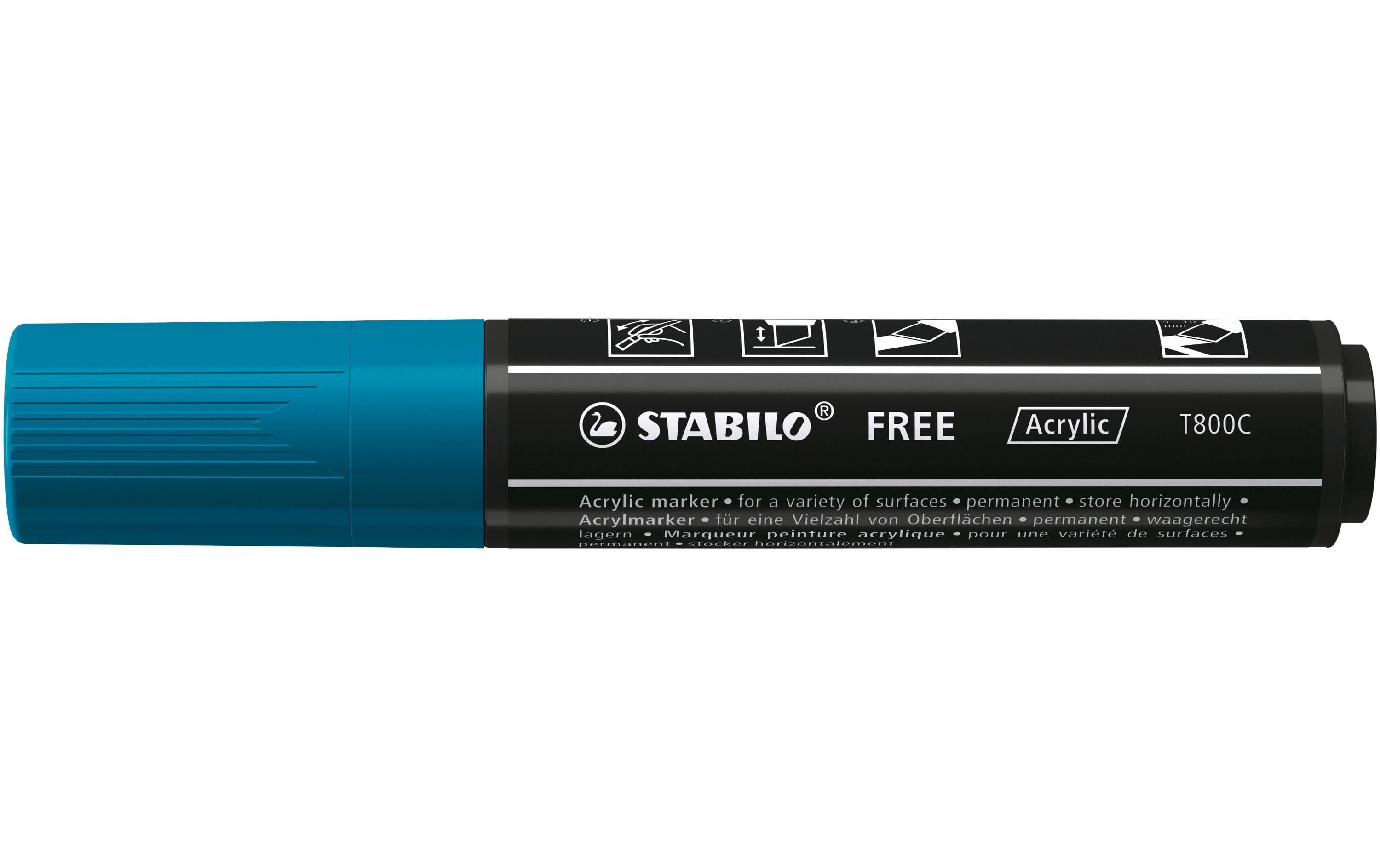 STABILO Acrylmarker Free Acrylic T800C Blaugrün