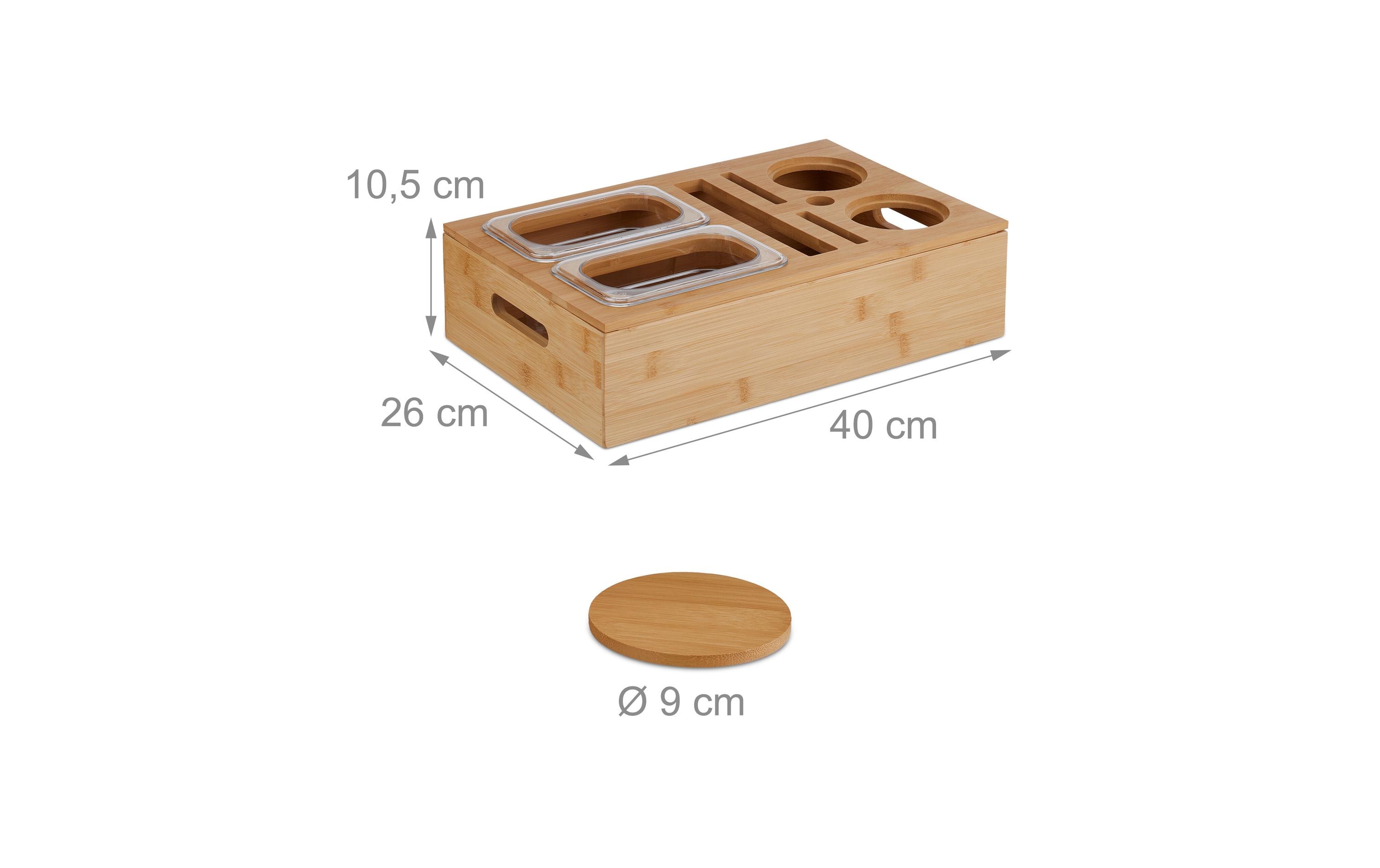 relaxdays Serviertablett Hellbraun/Transparent