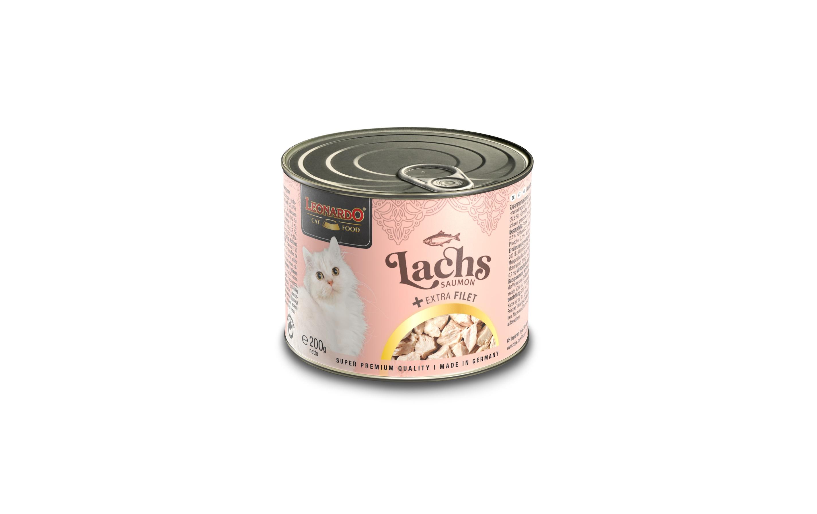 Leonardo Cat Food Nassfutter Lachs + Extra Filet, 200 g