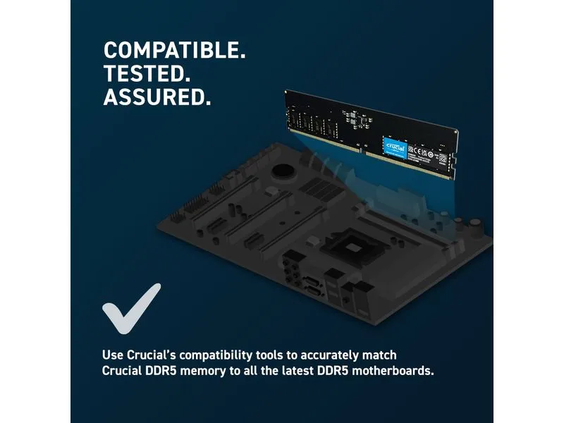 Crucial DDR5-RAM CT32G56C46U5 5600 MHz 1x 32 GB Crucial DDR5-RAM CT32G56C46U5 5600 MHz 1x 32 GB