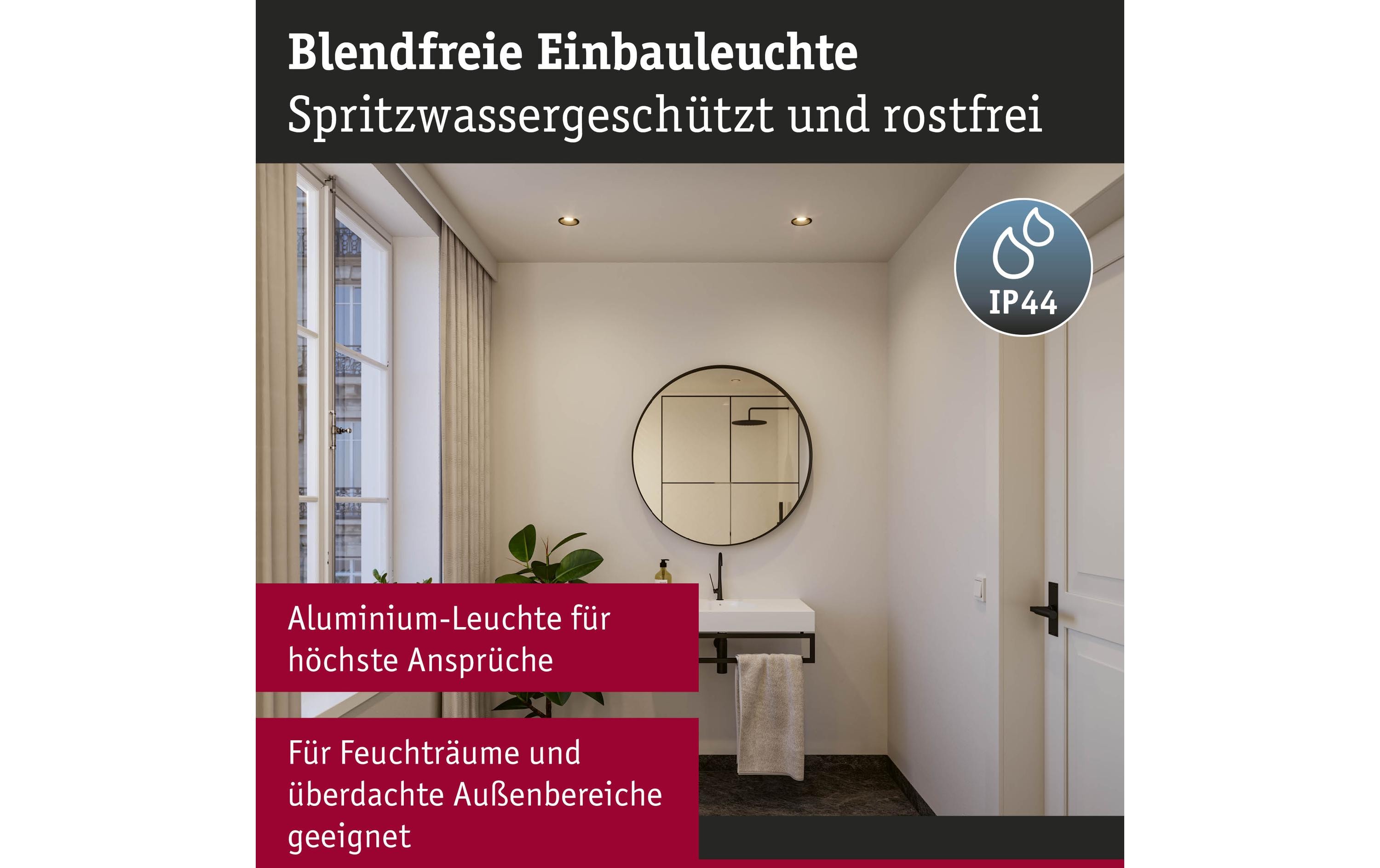 Paulmann Einbauleuchte LED Cole Coin 3er-Set Schwarz