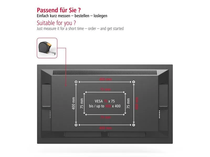 Hama Technics AG TV-Wandhalterung 65 Schwarz