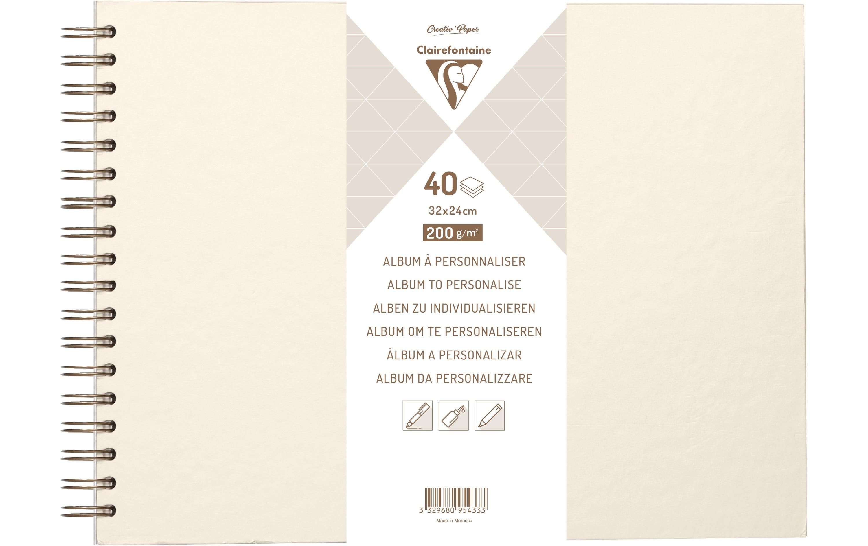 Clairefontaine Fotoalbum DIY 32 x 24 cm, Blanko, Elfenbein