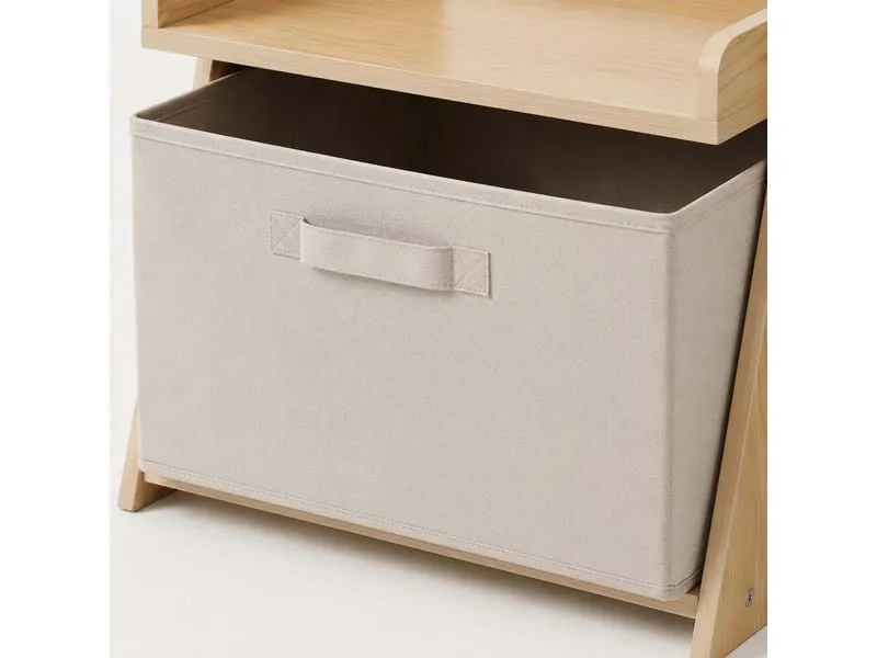 relaxdays Kinderbücherregal MDF Polyester Vlies Natur Weiss relaxdays Kinderbücherregal MDF Polyester Vlies Natur Weiss