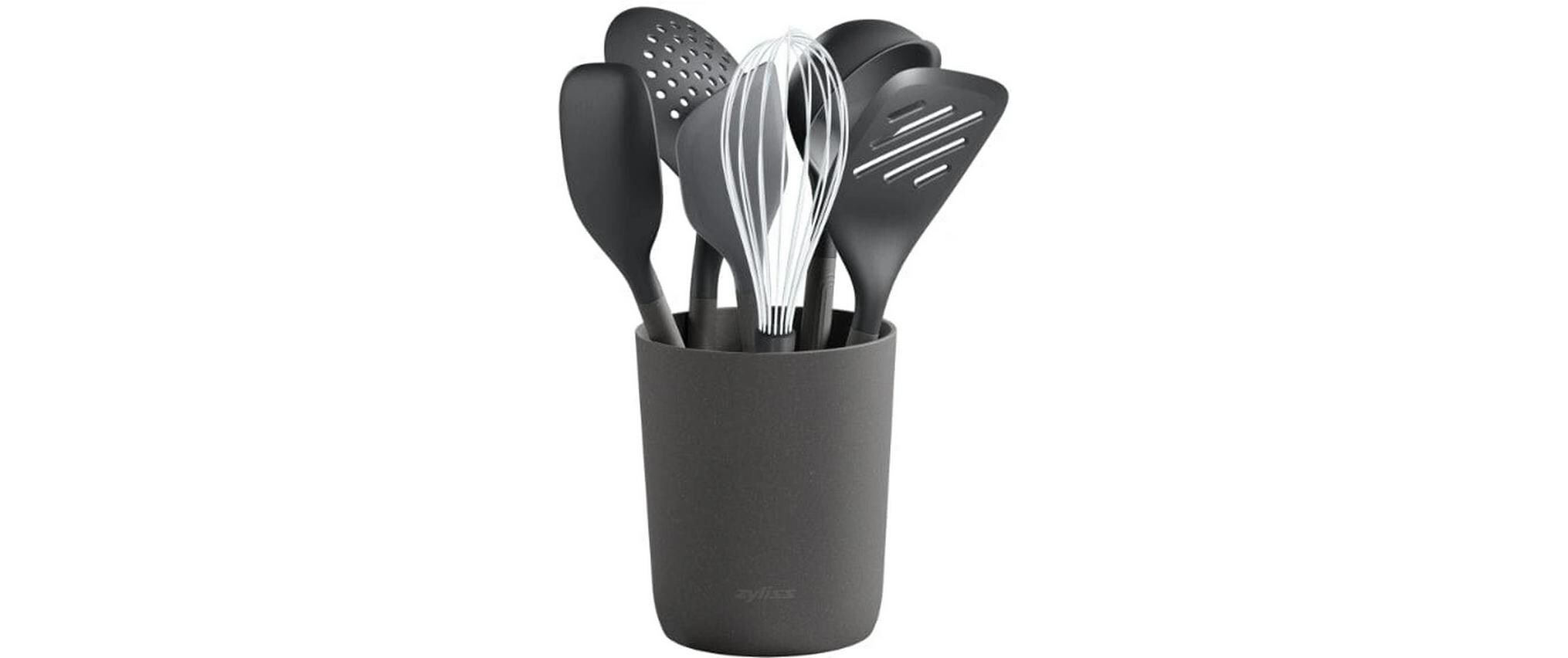 Zyliss Küchenutensilien mit Ständer 7-teilig, Grau/Silber/Schwarz Zyliss Küchenutensilien mit Ständer 7-teilig, Grau/Silber/Schwarz