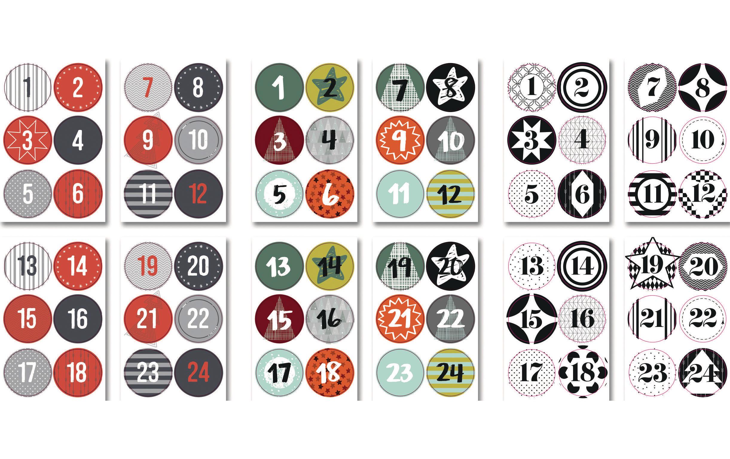 Folia Adventskalender-Zahlen 12 Bogen